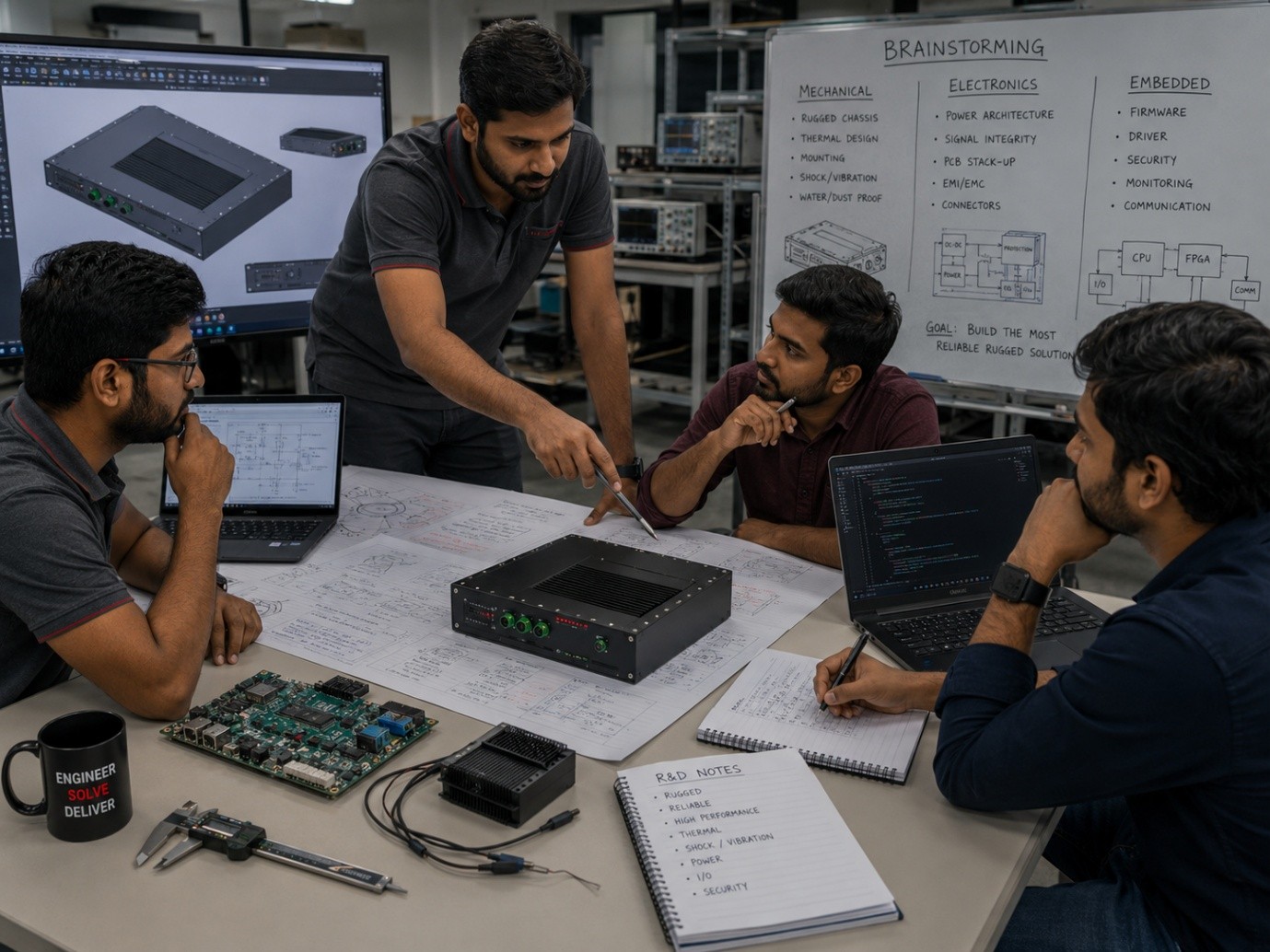 Alltronix engineering team working on product development